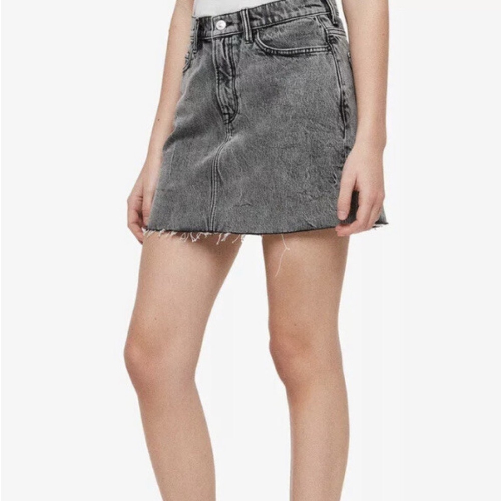 All saints Women's Gray Denim Skirt